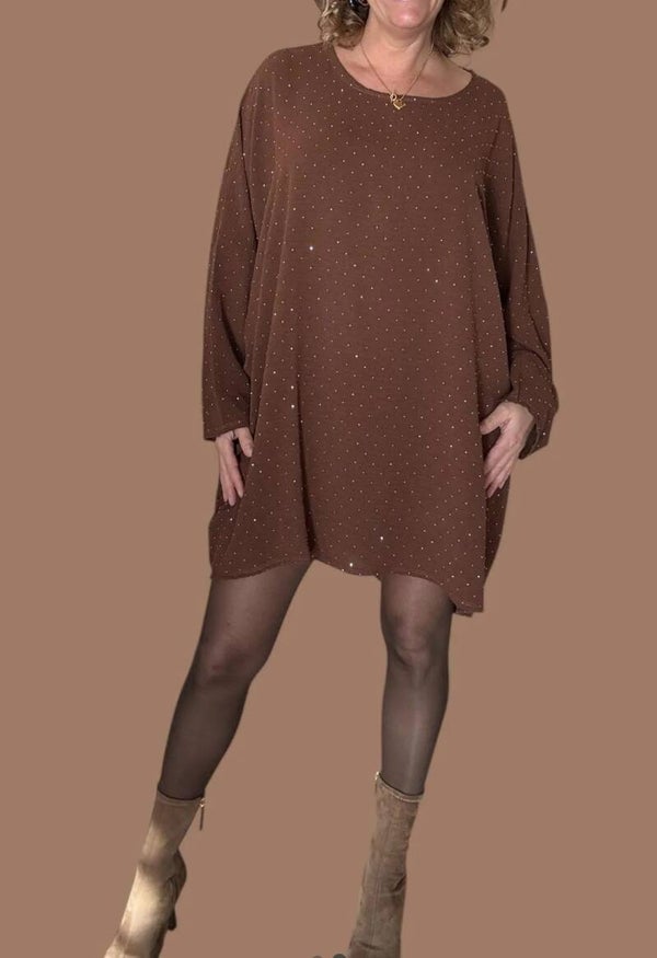 Glitter tuniek Bruin One Size 38/52