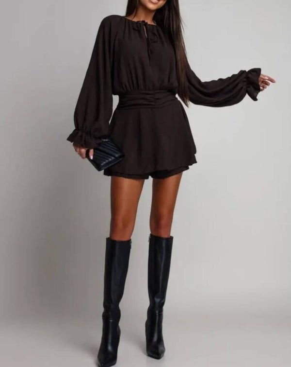 Korte Jumpsuit Choco, One Size S tot XL