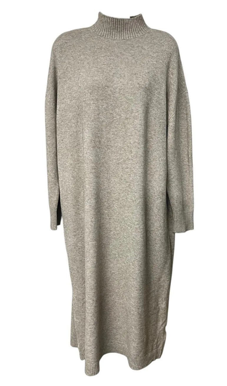 Lang gebreide jurk Beige, One Size 36/44