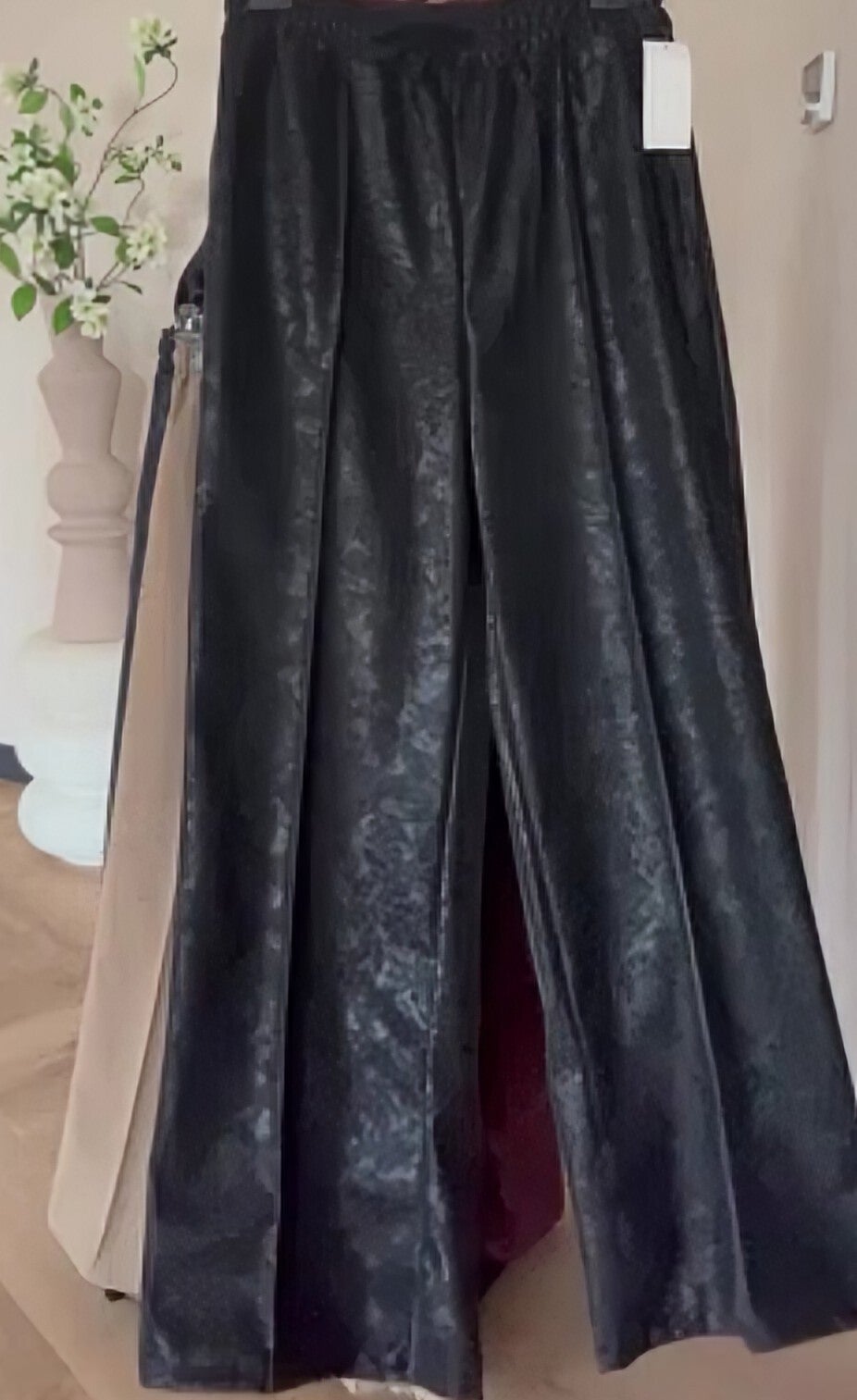 PU Leren broek Zwart One Size 40-44/46