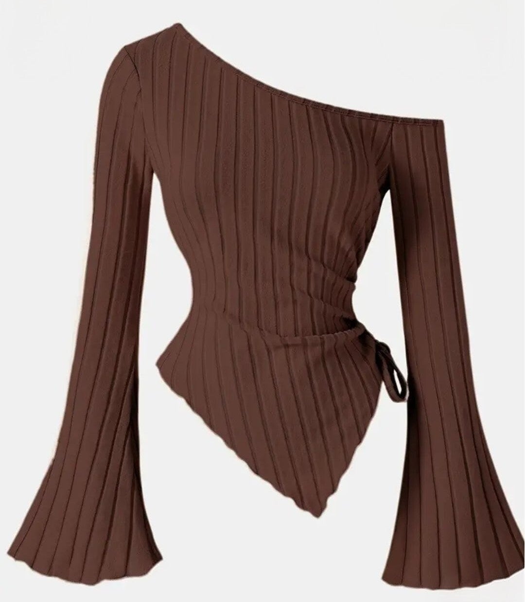 Off Shoulder top Bruin, S t/m XL