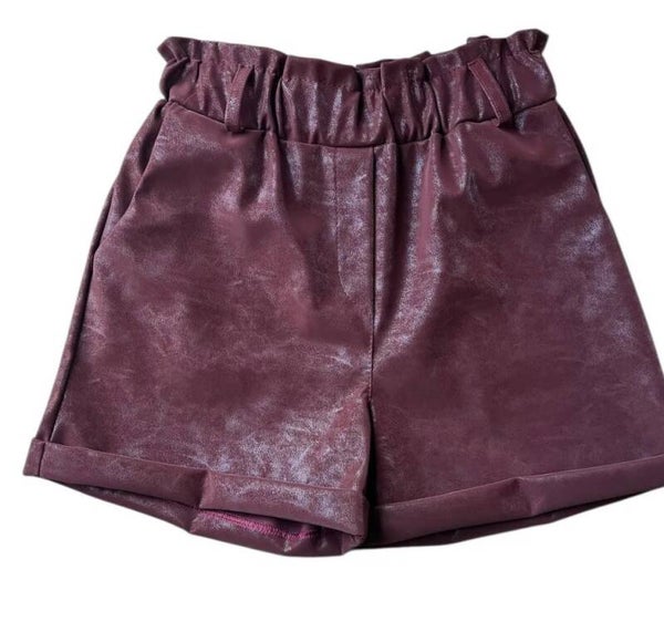 PU Leren short Bordeaux One Size 36/42