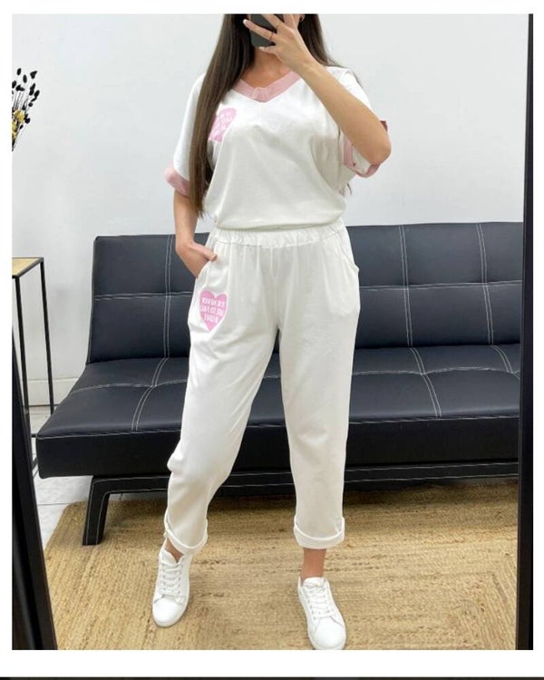 Zomer comfy set Off White, One Size t/m maat 42