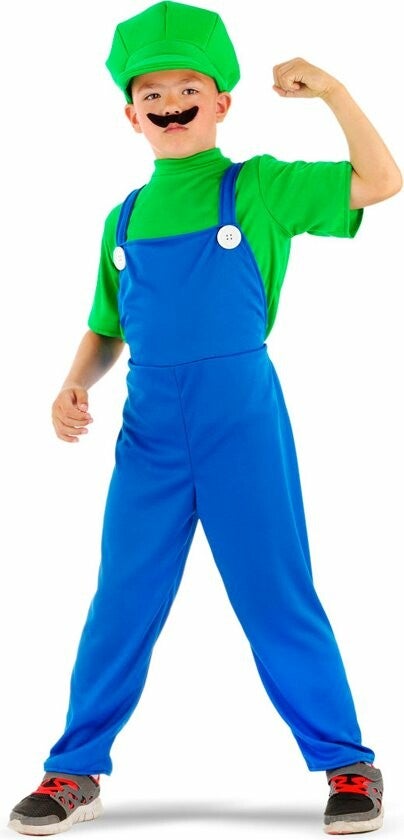 Super Loodgieter - Groen - Kinderkostuum - Verkleedkleding - Maat L 