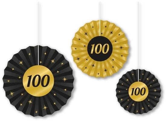 Classy Party Paper Fans 100 jaar
