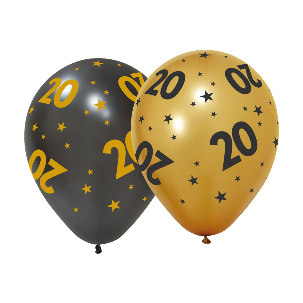 We fiesta Golden Celebrations Ballonnen 6 stuks 20  jaar