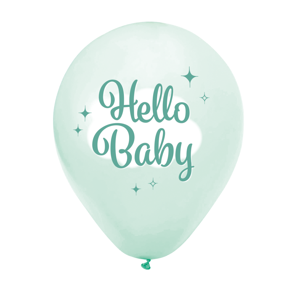 Ballonnen Hello baby groen