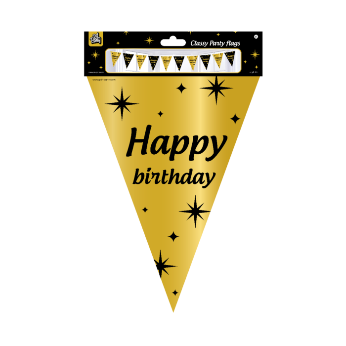Classy Party flags foil -Happy birthday