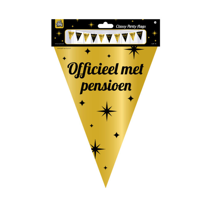 Classy Party flags foil -Officeel met pensioen