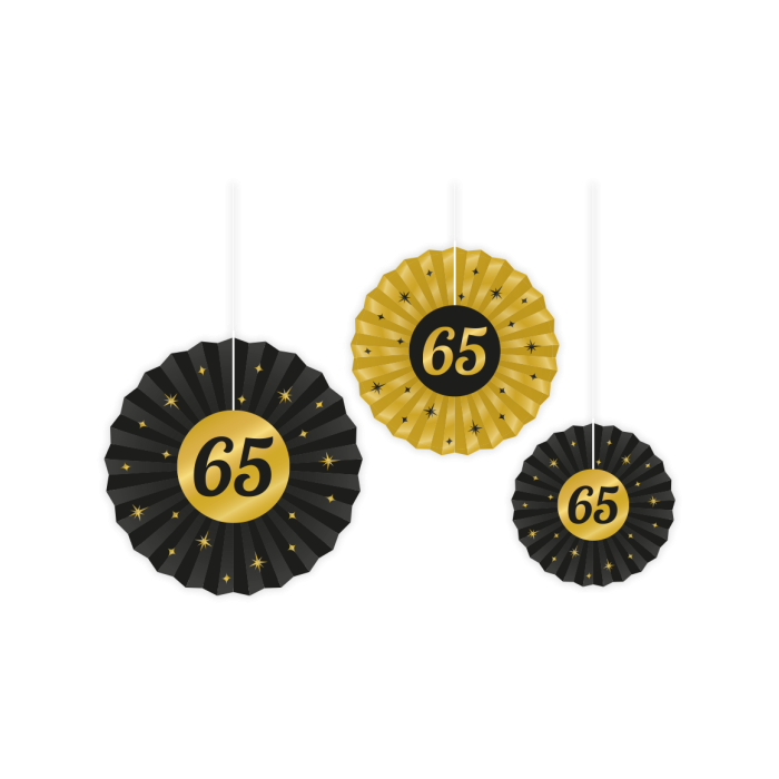 Classy Party Paper Fans 65 jaar