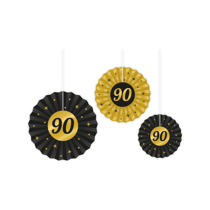 Classy Party Paper Fans 90 jaar