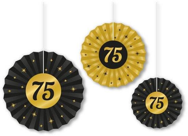 Classy Party Paper Fans 75 jaar