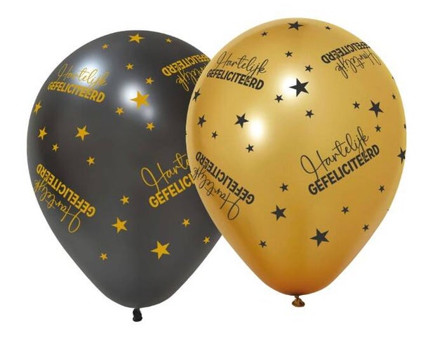 We fiesta Golden Celebrations Ballonnen 6 stuks Hartelijk gefeliciteerd