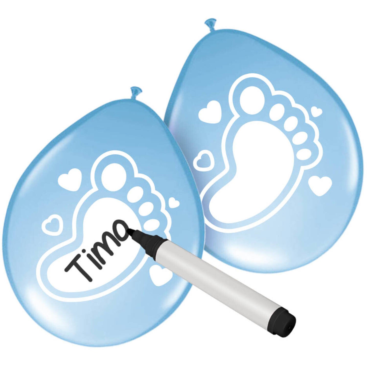 Beschrijfbare Ballonnen Baby Jongen - 6 stuks