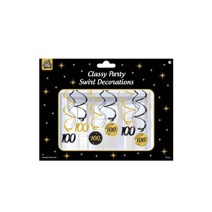 Classy Party Swirl Decorations 100 jaar
