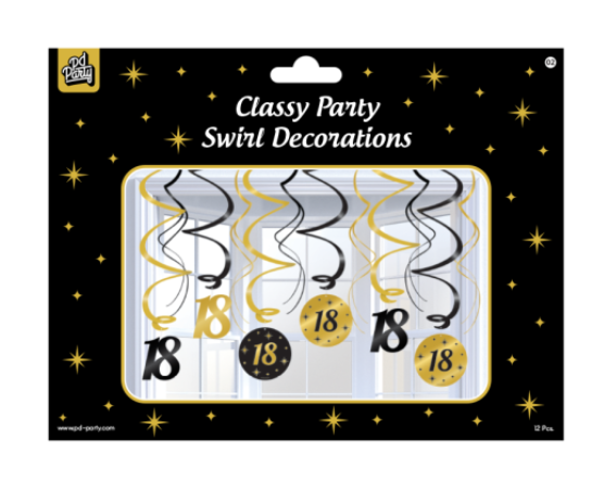 Classy Party Swirl Decorations 18 jaar