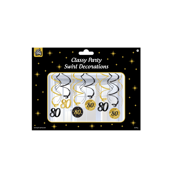 Classy Party Swirl Decorations 80 jaar