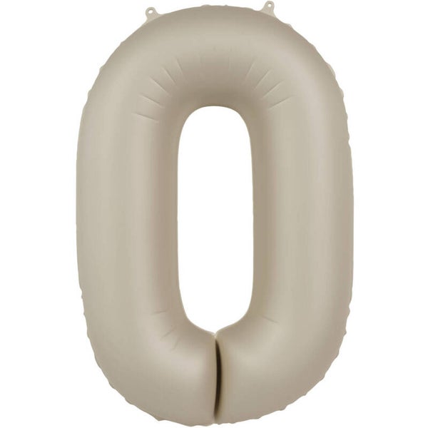 Folie Ballon cijfer 0 Cream Latte 86 cm