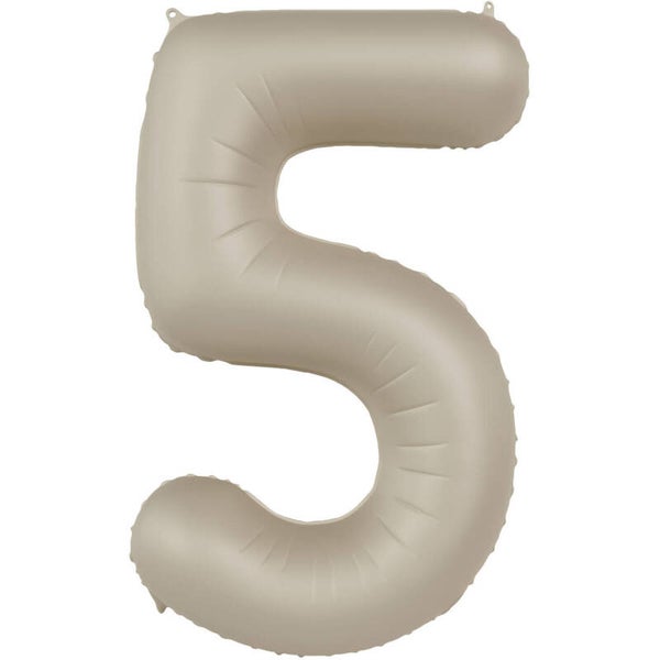 Folie Ballon cijfer 5 Cream Latte 86 cm