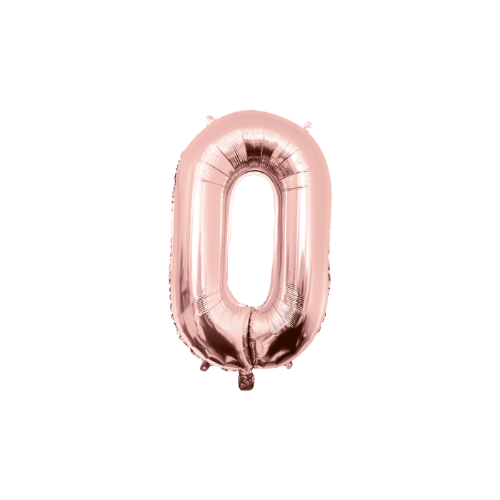 Folie Ballon cijfer 0 Rose Goud 86 cm