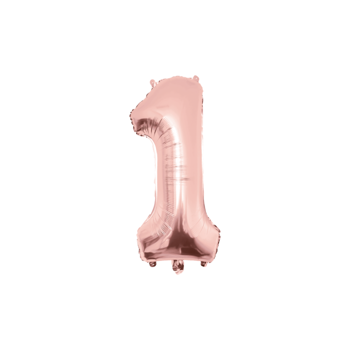 Folie Ballon cijfer 1 Rose Goud 86 cm