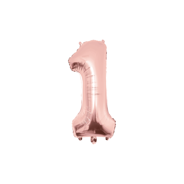 Folie Ballon cijfer 1 Rose Goud 86 cm