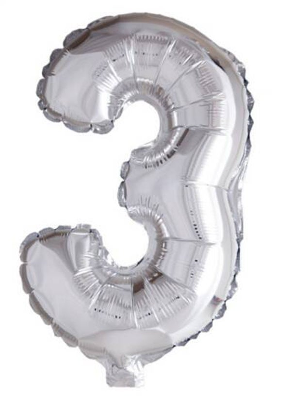 Folieballon 3 zilver