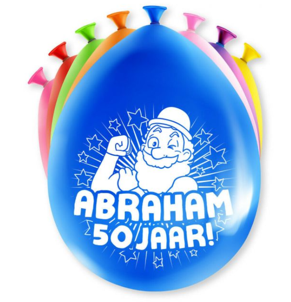 Happy party ballonnen Abraham 50 jaar