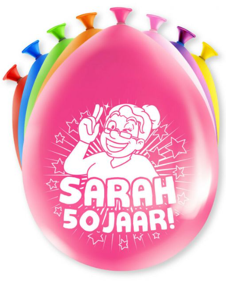Happy party ballonnen Sarah 50 jaar