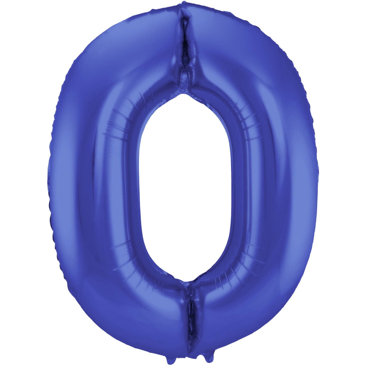 Folie Ballon cijfer 0 Metallic Blauw  86 cm
