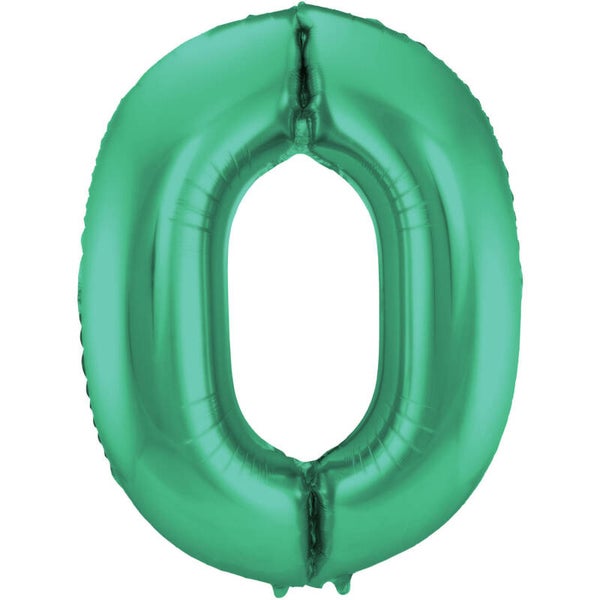 Folie Ballon cijfer 0 Metallic Groen  86 cm