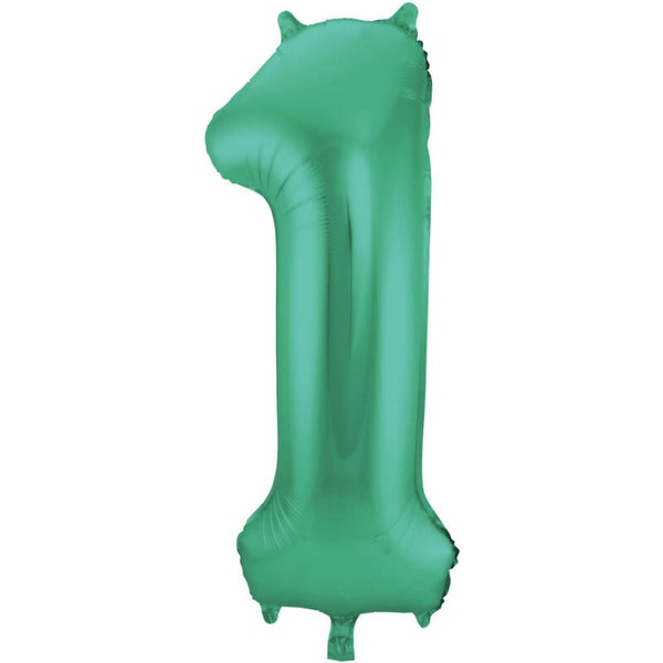 Folie Ballon cijfer 1 Metallic Groen  86 cm
