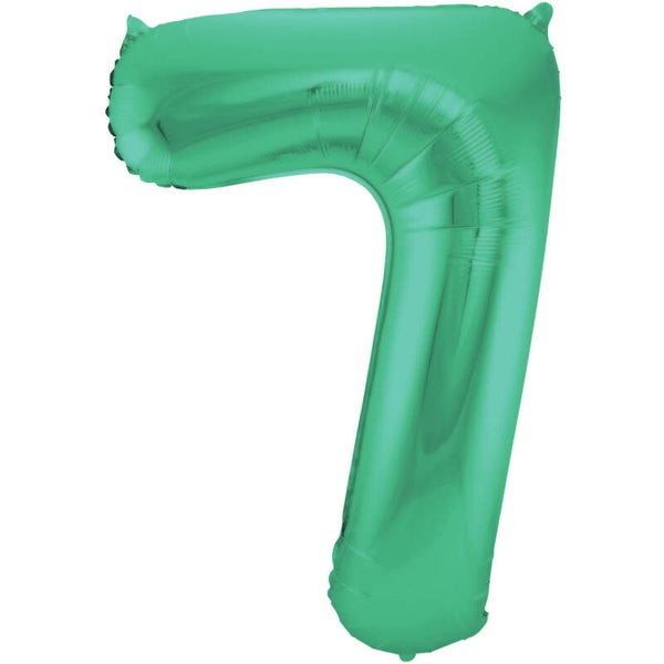 Folie Ballon cijfer 7 Metallic Groen  86 cm