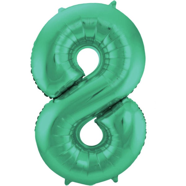 Folie Ballon cijfer 8 Metallic Groen  86 cm