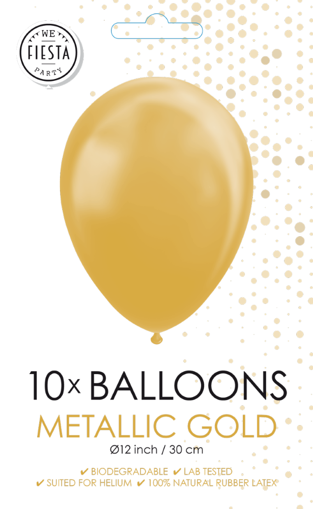 10x Ballonnen Metallic Goud