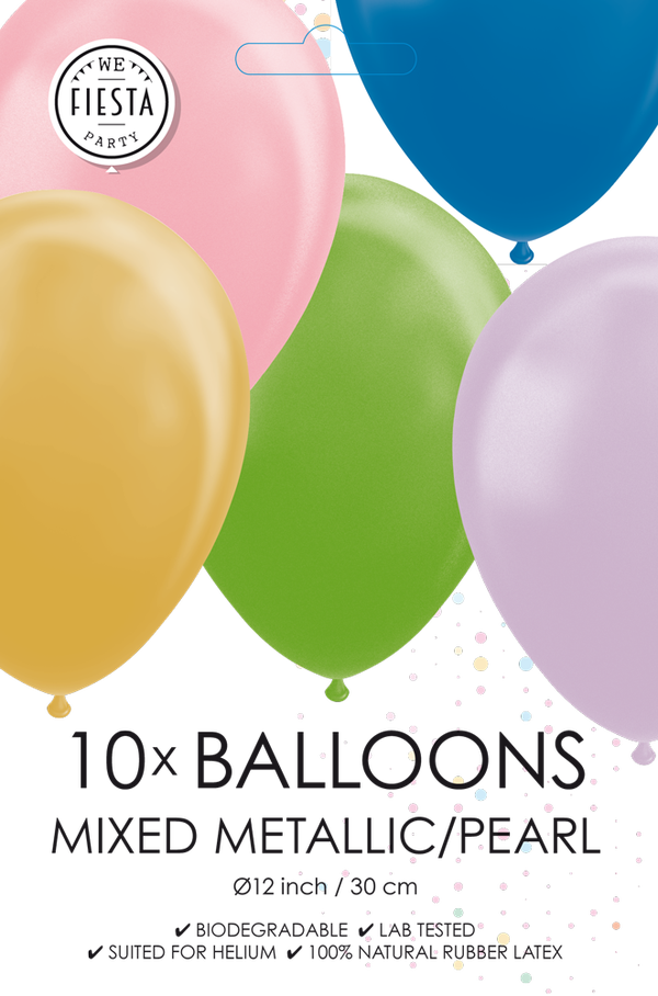 10x Ballonnen Metallic parelmoer gemengd