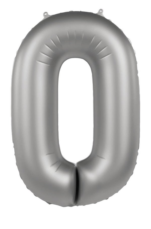 Folie Ballon cijfer 0 Moonlicht Zilver 86 cm