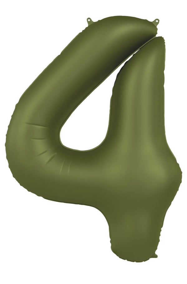 Folie Ballon cijfer 4 Olive Green 86 cm