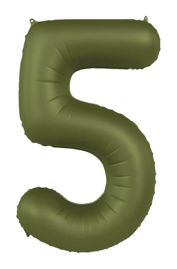 Folie Ballon cijfer 5 Olive Green 86 cm