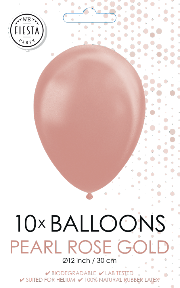 10x Ballonen parelmoer rosegoud
