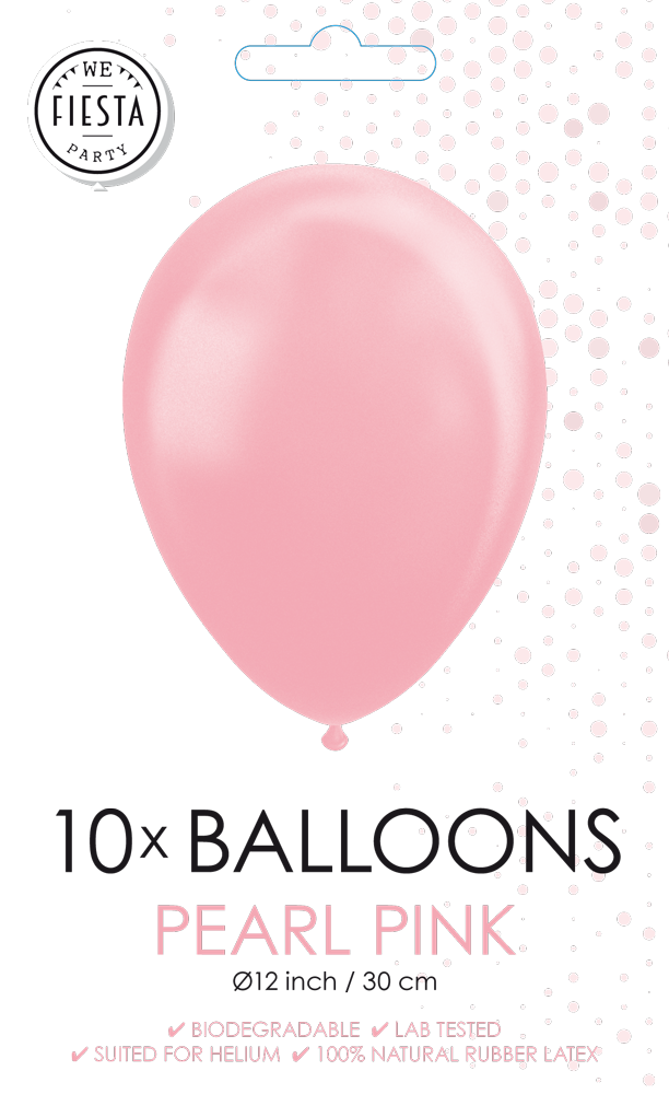 10x Ballonnen parelmoer roze