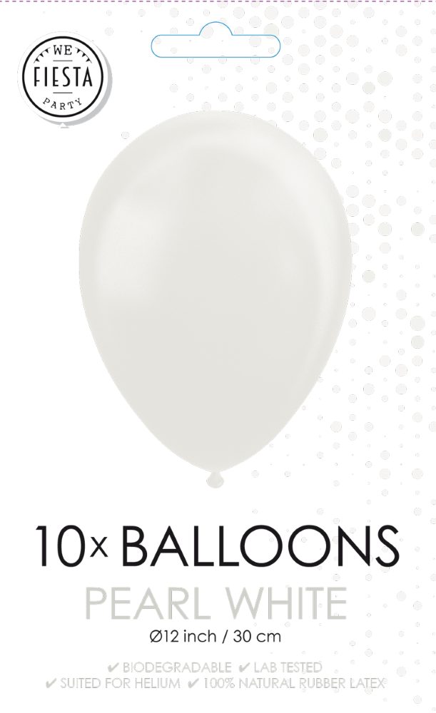 10x Ballonnen parelmoer wit