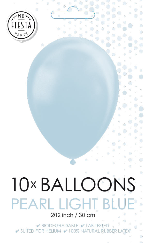 10x Ballonnen parelmoer lichtblauw