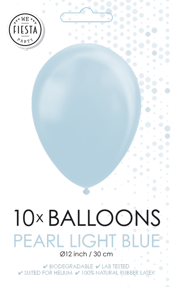 10x Ballonnen parelmoer lichtblauw