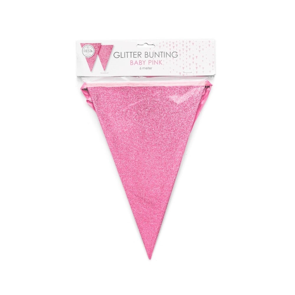 Vlaggenlijn glitter roze
