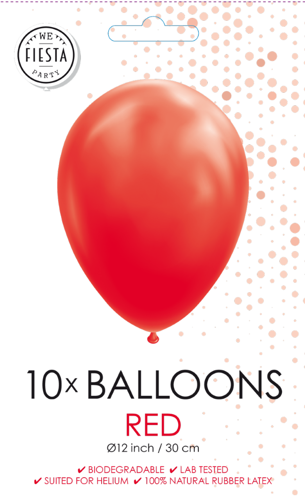 10x Ballonnen rood