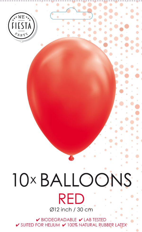 10x Ballonnen rood