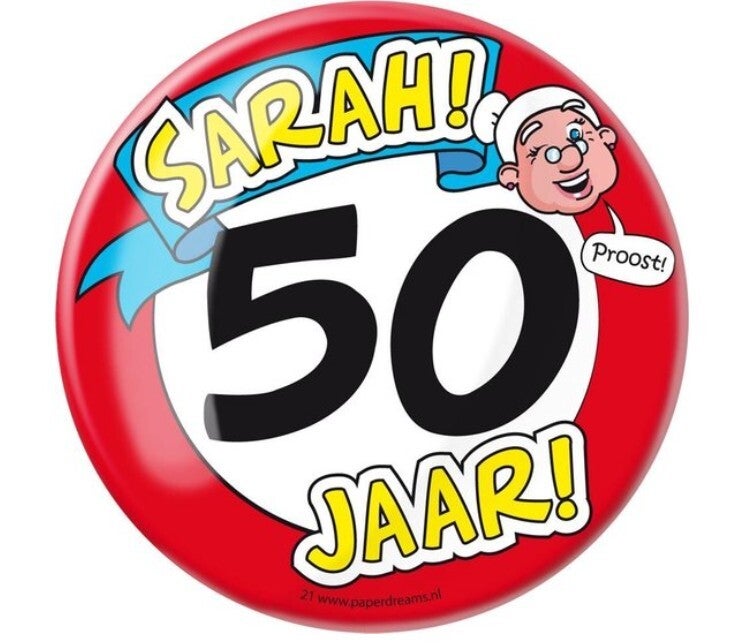 Button sarah 50 jaar