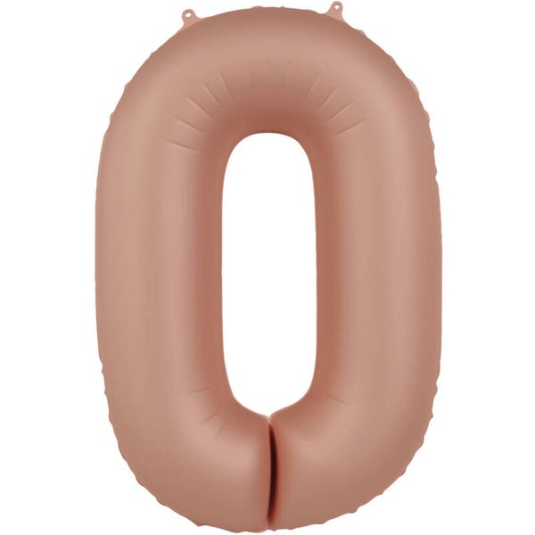 Folie Ballon cijfer 0 Vintage Rose 86 cm
