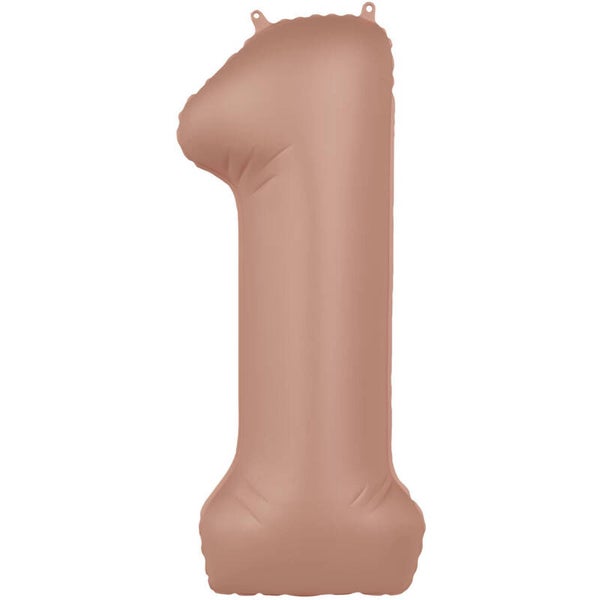 Folie Ballon cijfer 1 Vintage Rose 86 cm
